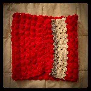 Scarf crocheted by hand